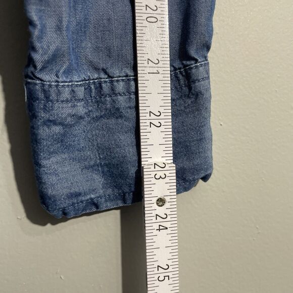 Time & True Women’s M Blue Chambray Long Sleeve Midi Dress Casual - Picture 10 of 16